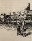 1893 Seeder In Operation Antique Magazine Wood Engraving