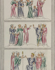 1842 J. Strutt ARCHBISHOP INTERVIEW POPE ETC. Engraving Antiquities of England