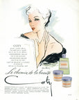 1949 Coty Cosmetics Vintage Ad - Pierre Simon Art - Retro Print Advertisement