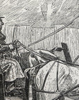 1892 Cab Drivers’ Amenities Antique Magazine Wood Engraving