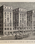1893 Fireproof Hotel In Course Of Erection In St Louis Antique Wood Engraving