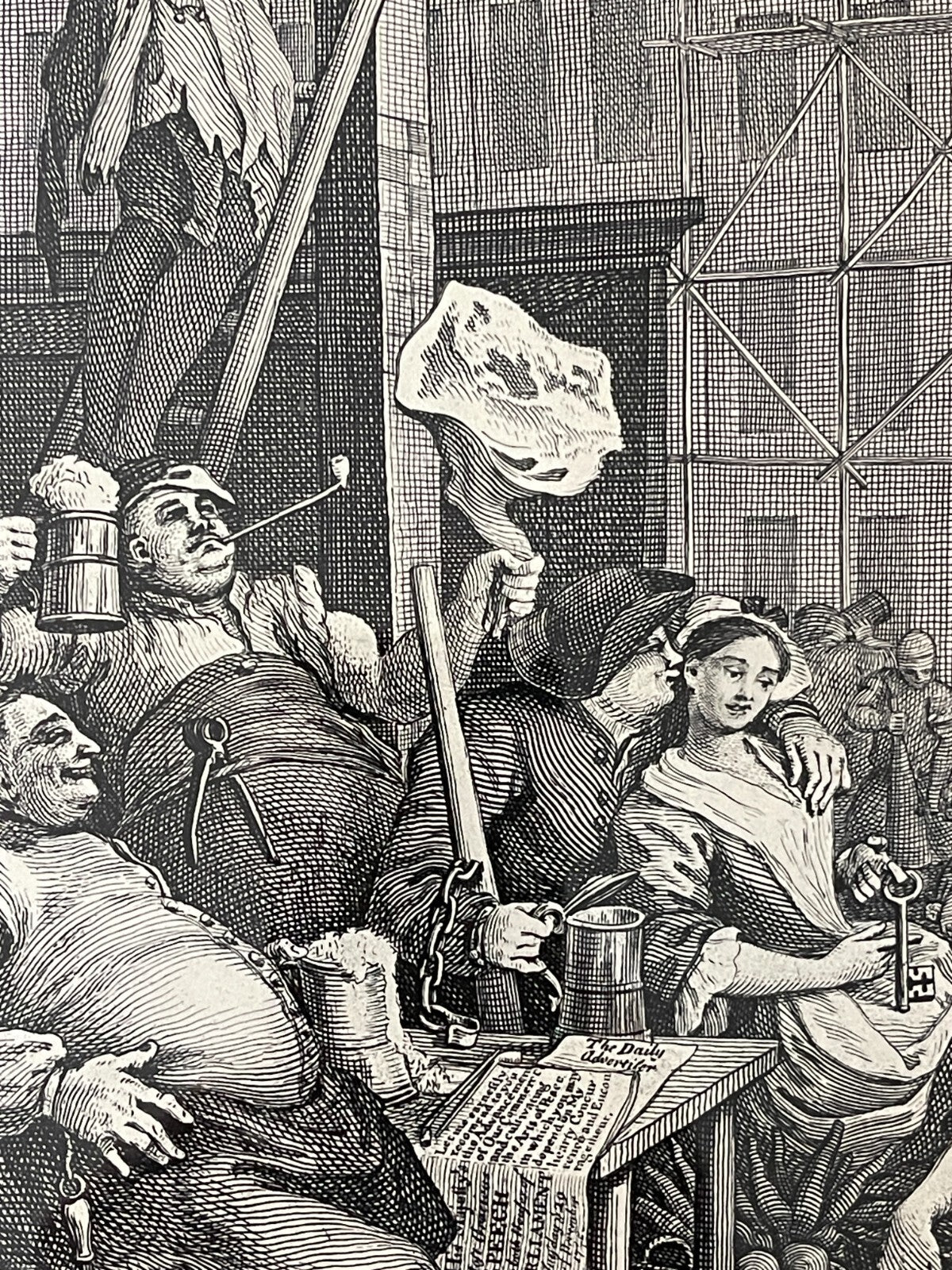 1822 BEER STREET & GIN LANE Authentic Hogarth Heath Ed. Antique Prints FRAMED