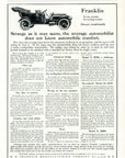 1910 Franklin Automobile Company Vintage Car Print Ad COMFORTABLE Syracuse NY