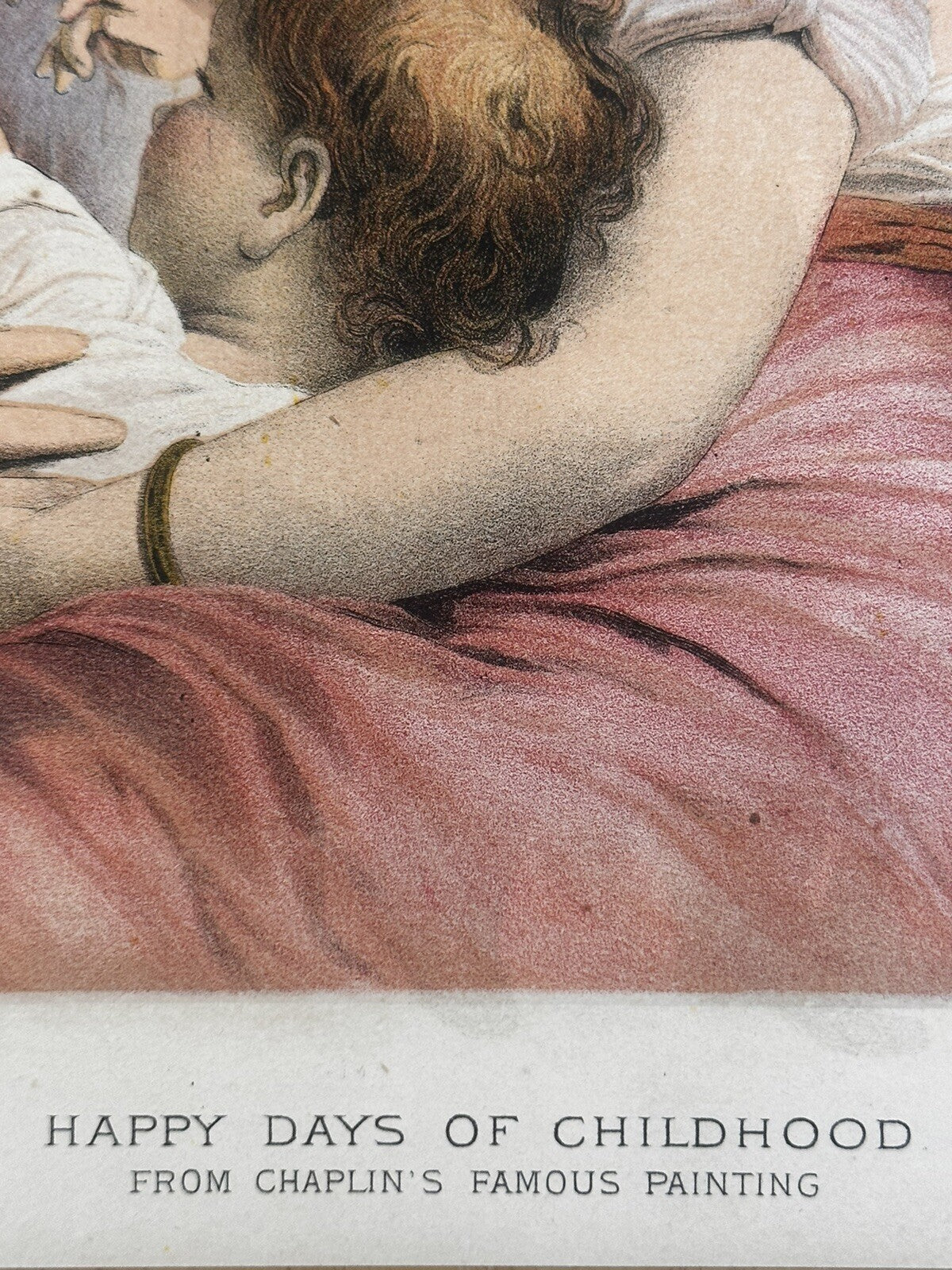 1880 "Happy Days Of Childhood" Chromolithograph Print | Magazine Illustration