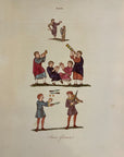 1810 Joseph Strutt SAXON GLEEMEN Antique HC Engraving Sports & Pastimes England