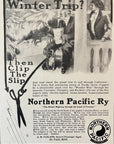 1910 Northern Pacific Railroad Print Ad Yellowstone North Coast Ltd Dog Horse