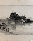 1893 The Citadel, Corfu Antique Magazine Wood Engraving