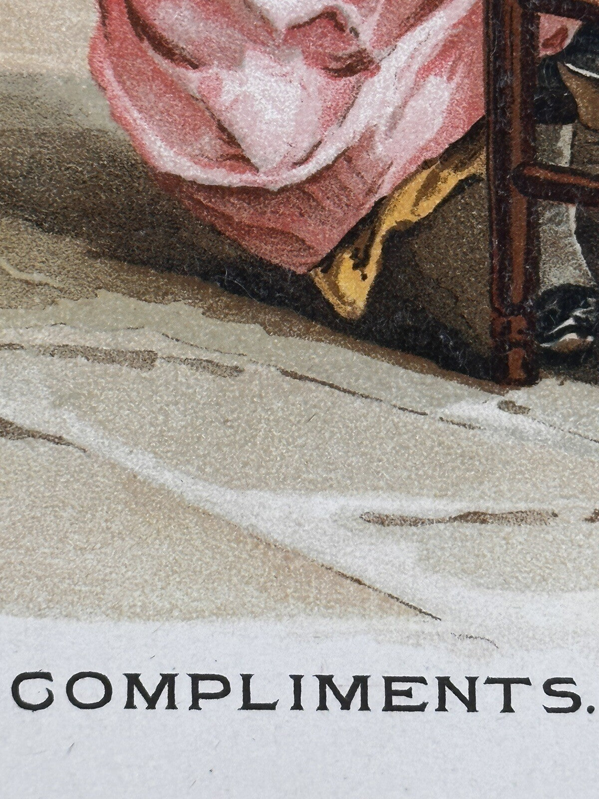 1893 "Compliments" Chromolithograph Print | Magazine Illustration