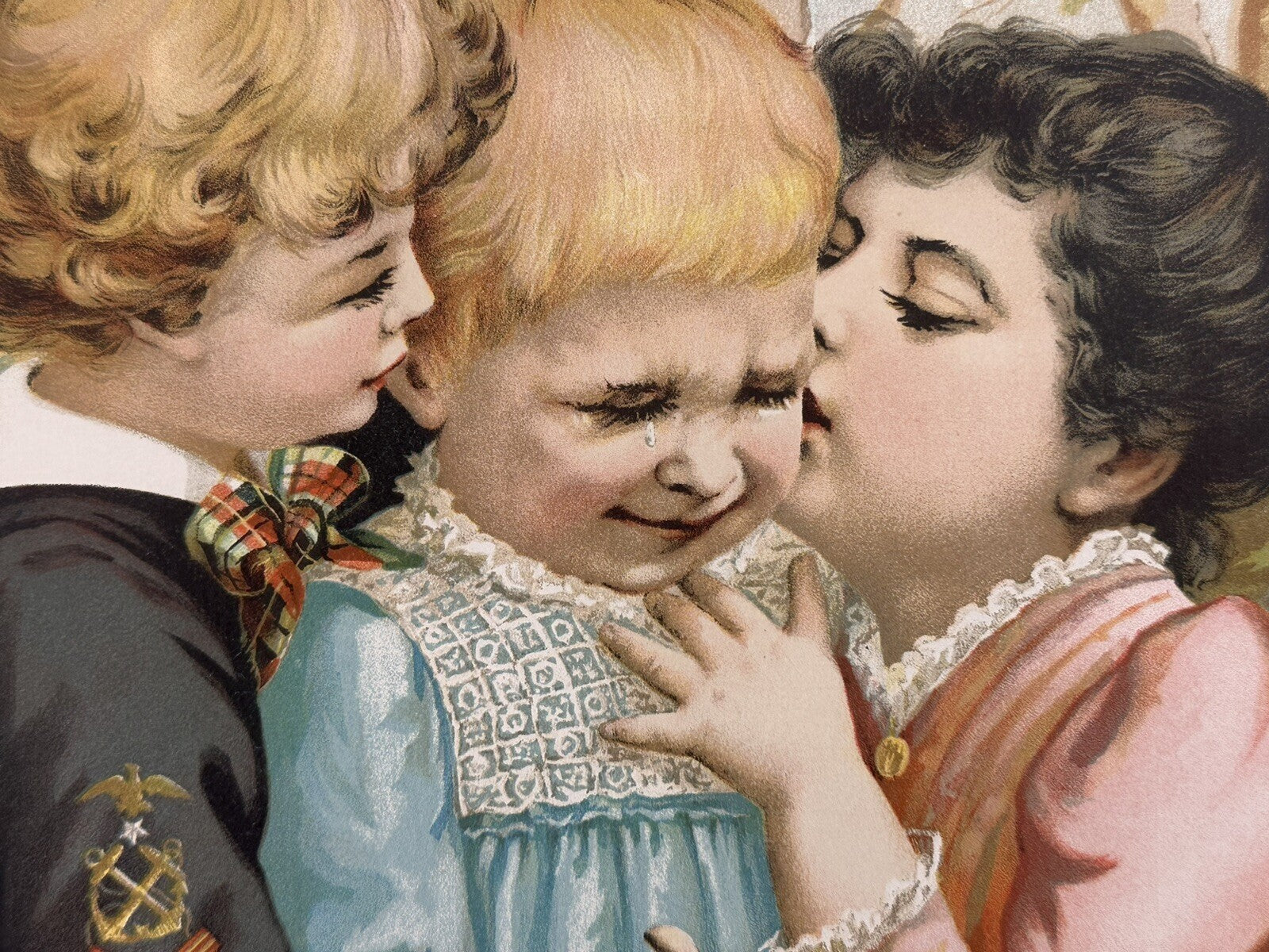 1892 "The Cut Finger" Chromolithograph Print | Magazine Illustration