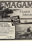 1907 Grand Trunk Railway Railroad Print Ad Temagami An Afternoons Catch Bass