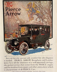 1908 Pierce Arrow Print Ad - Louis Fancher Art Limousine Statue Fashion Snow
