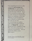 1903 Santa Fe Railroad Antique Print Ad California Personal Excursions