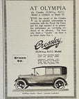 1919 Crossley R.F.C. Model British Car Antique Print Ad Motor Car Olympia