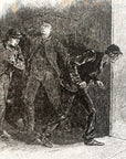 1892 He Thrust His Head Cautiously Forward To Look In Antique Wood Engraving