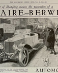 1919 Sizaire Berwick British Car Antique Print Ad Motor Car Dog City Street Art