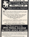 1908 Swiss Federal Railroad Print Ad The Land of Knapsack & Alpine Stock