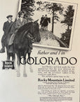 1913 Rock Island Railroad Print Ad Rocky Mountain Limited Horse Colorado Flyer