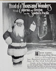 1905 Southern Pacific Railroad Antique Print Ad Santa Clause Christmas Redwoods