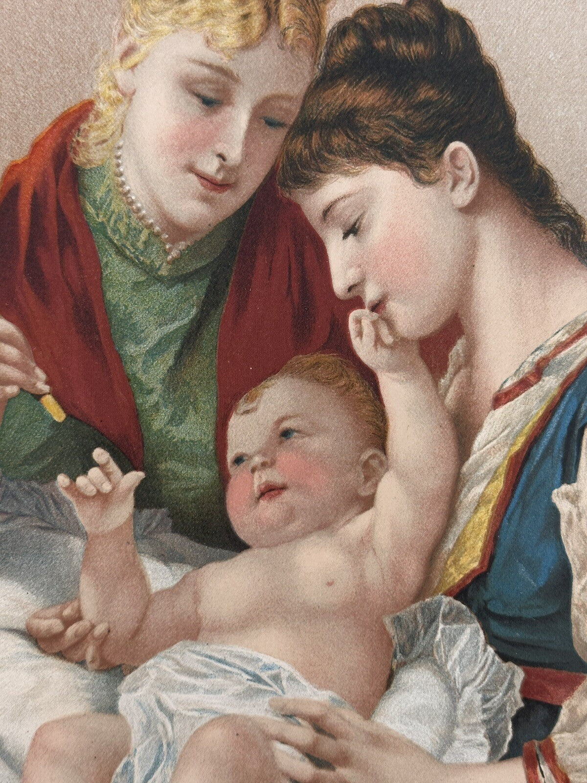 1888 "A New|Year Blessing" Chromolithograph Print | Magazine Illustration