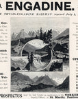 1906 Thusis-Engadine Railway Print Ad St. Moritz Schloss Tarasp Switzerland