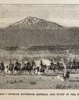 1893 Mount Ararat - Russian Governor General & Staff.. Antique Wood Engraving