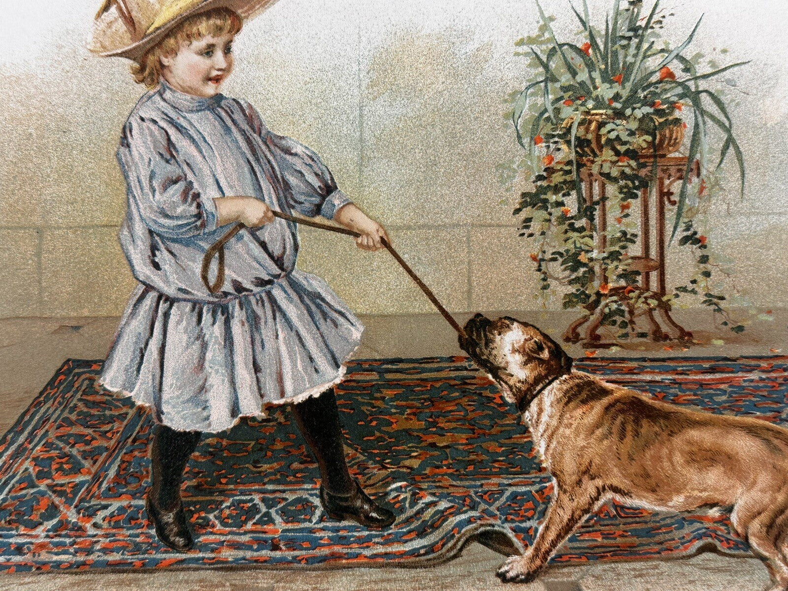 1891 "The Tug Of War" Chromolithograph Print | Magazine Illustration