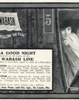 1903 Wabash Railroad Print Ad Wedding Tours Wabash Line GOOD NIGHT St. Louis MO