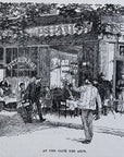 1892 At The Cafe Des Arts Antique Magazine Wood Engraving Maison Arnoux