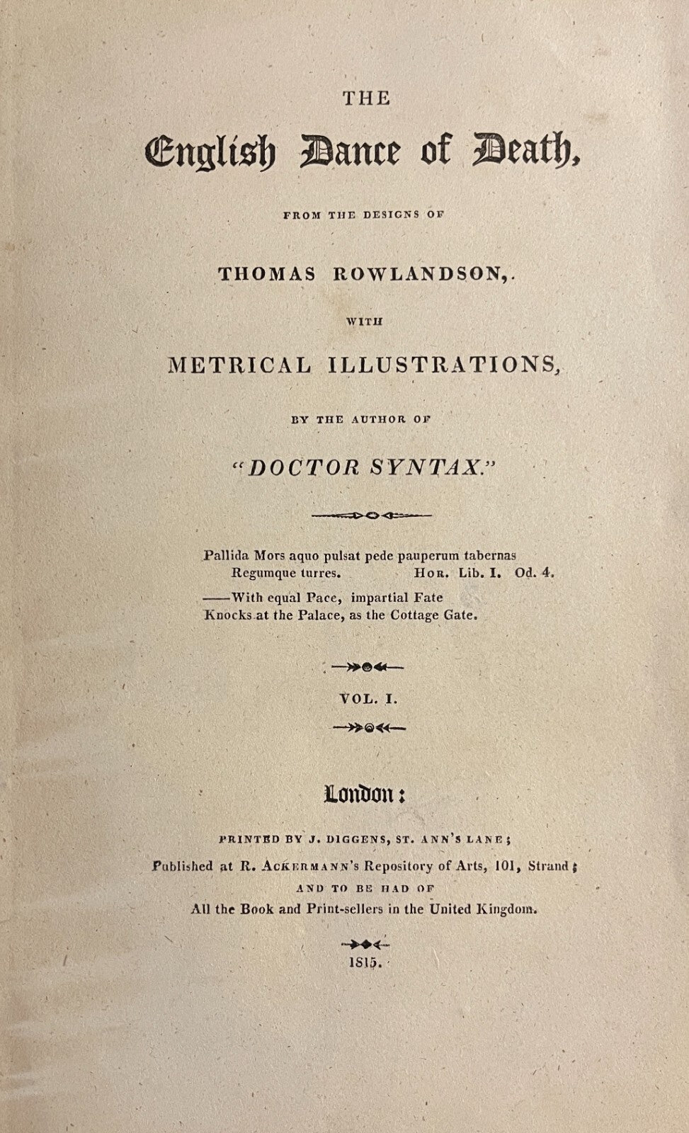 1815 Rowlandson THE GOOD MAN, DEATH AND DOCTOR English Dance Of Death Etching