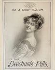 1912 Beecham's Pills Original Antique Print Ad - Quack Medicine Advertisement