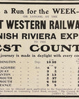 1906 Great Western Railway Print Ad GWR Cornish Riviera Express Rail Travel Ad