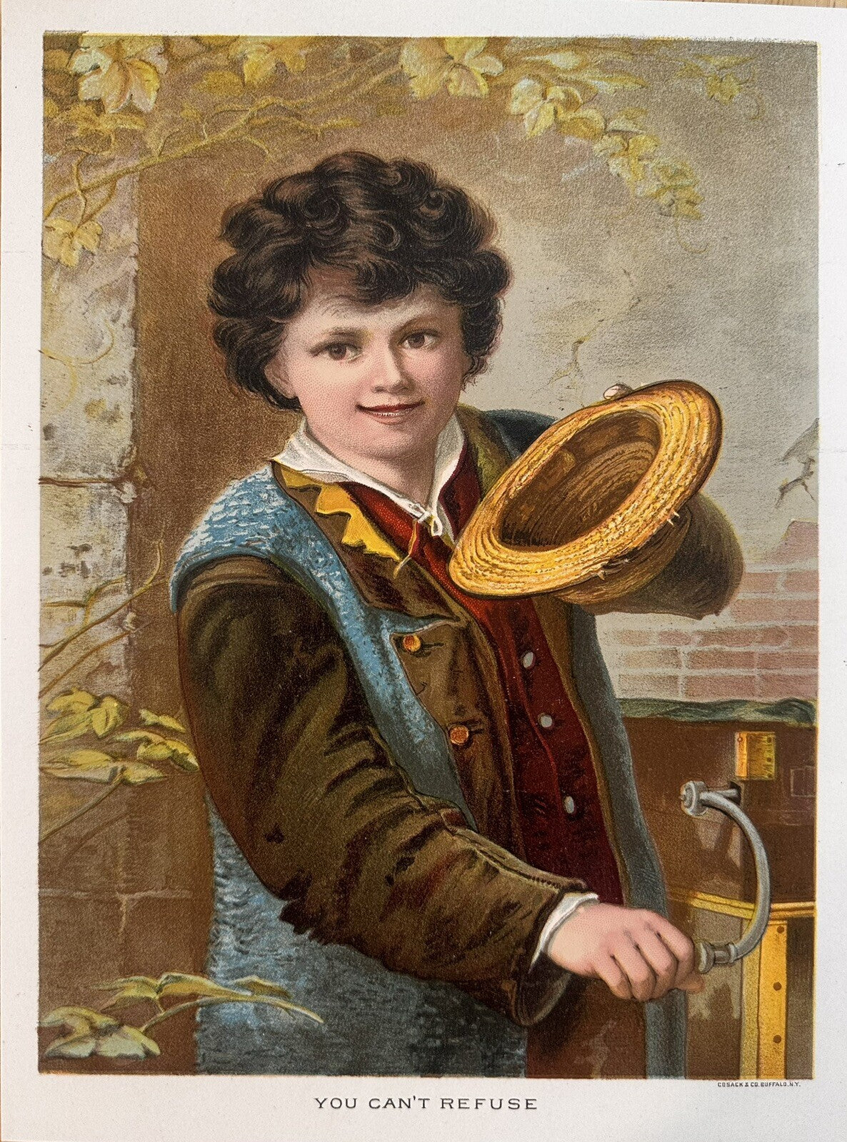 1887 "You Can’t Refuse" Chromolithograph Print | Magazine Illustration