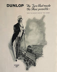 1919 Dunlop Tires Antique Print Ad - Olympia Motor Show Stand 197 Illustrated Ad