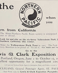1907 Northern Pacific Railway Railroad Print Ad Lewis & Clark Expo Train Travel