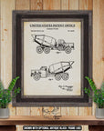 Cement Truck Patent Print - 1951 Cement Mixer Poster - Construction Equipment Invention at Adirondack Retro