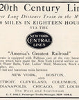 1908 New York Central Railroad 20th Century Limited Print Ad NY Boston