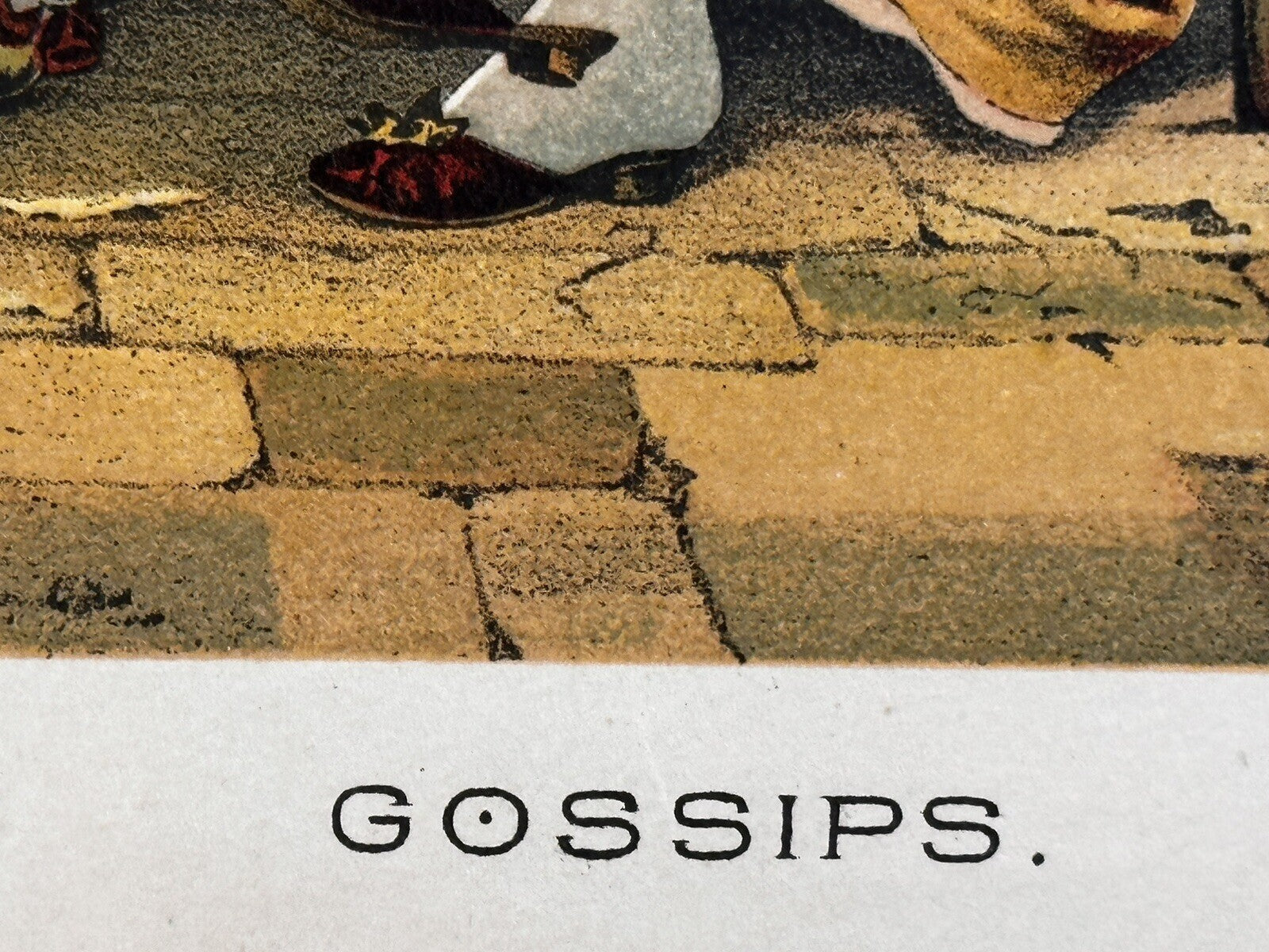 1887 "The Gossips" Chromolithograph Print | Magazine Illustration