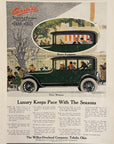 1917 Willys Knight Touring Sedan Luxury Seasons Print Ad Green Sedan Toledo Ohio