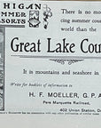 1905 Pere Marquette Railroad Antique Print Ad Great Lake Country Michigan Resort
