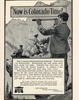 1903 Rock Island System Railroad Print Ad Now is Colorado Time GAR Mountain Art