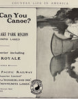 1905 Northern Pacific Railway Railroad Print Ad Canoe Minnesota Train Travel Ad