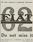 1919 Fiat 62 British Car Antique Print Ad Motor Car Olympia Fiat Motors Ltd