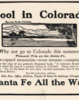 1903 Santa Fe Railroad Print Ad Cool In Colorado Spanish Peaks Trout Streams