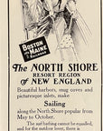 1909 Boston & Maine Railroad Print Ad North Shore Resorts New England Sailing