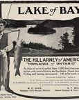 1907 Grand Trunk Railway Railroad Print Ad Lake Of Bays Fishing Fisherman