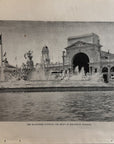 1893 The Macmonnies Fountain & Electricity Building Antique Wood Engraving