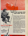 1946 H-I Steel Casting Rod Print Ad - Horrocks-Ibbotson Utica New York Fishing