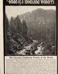 1907 Southern Pacific Railroad Print Ad Coast Line Shasta Route Train Travel