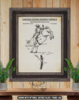Bull Riding Quick Release Strap Patent Print - Rodeo Wall Art at Adirondack Retro
