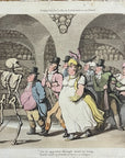 1815 Rowlandson THE VISION OF SKULLS English Dance Of Death HC Aquatint Etching